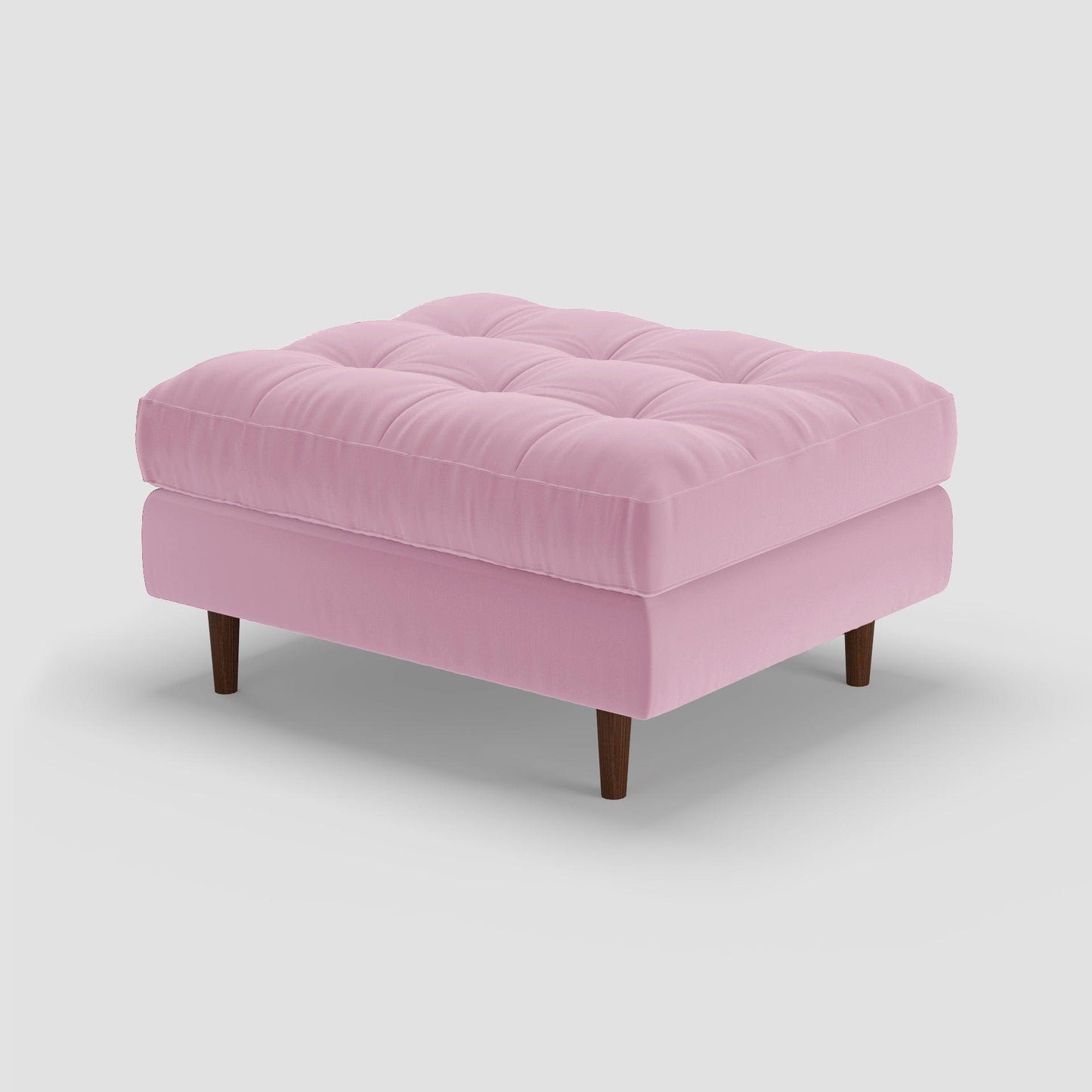 Dalton Small Ottoman Orange Velvet - Flown the Coop